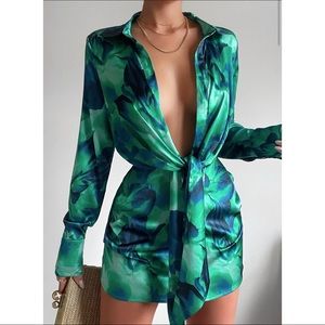 Jaus green and blue dress.